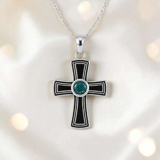 silver cross pendant, handcrafted in Lancashire uk