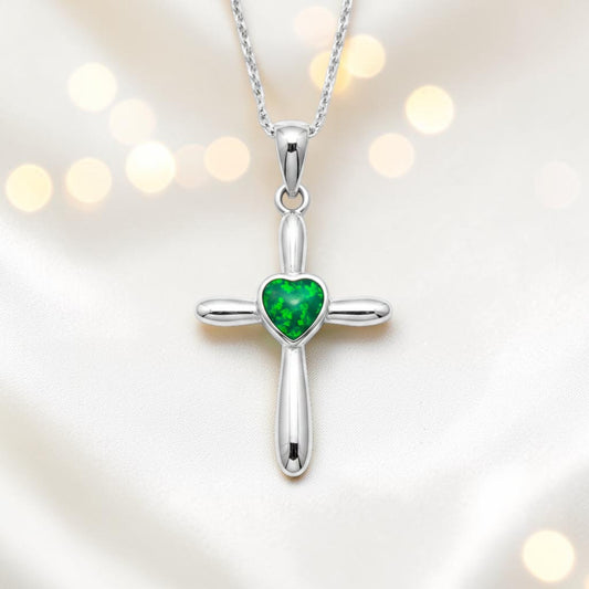 silver heart cross, handcrafted in Lancashire uk