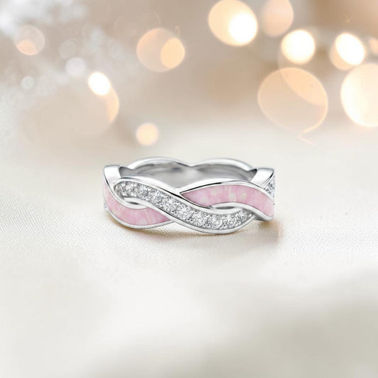 Grace Band — silver entwined ashes memorial ring, handcrafted in Lancashire, UK