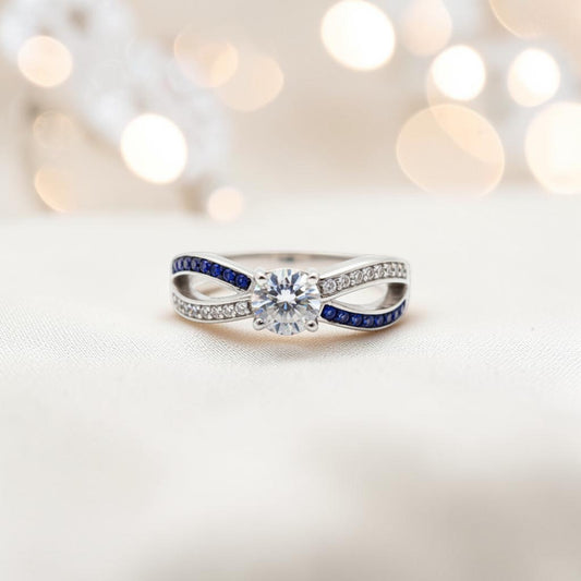 Infinity Solitaire — silver solitaire ashes keepsake ring, handcrafted in Lancashire, UK