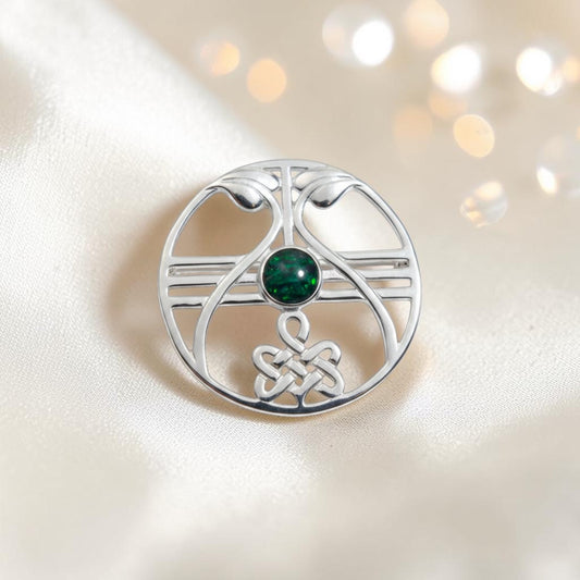 Avalon Brooch — silver Celtic ashes memorial brooch, handcrafted in Lancashire, UK