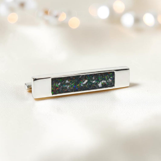 Venus Stock Tie Pin — silver ashes memorial stock pin, handcrafted in Lancashire, UK