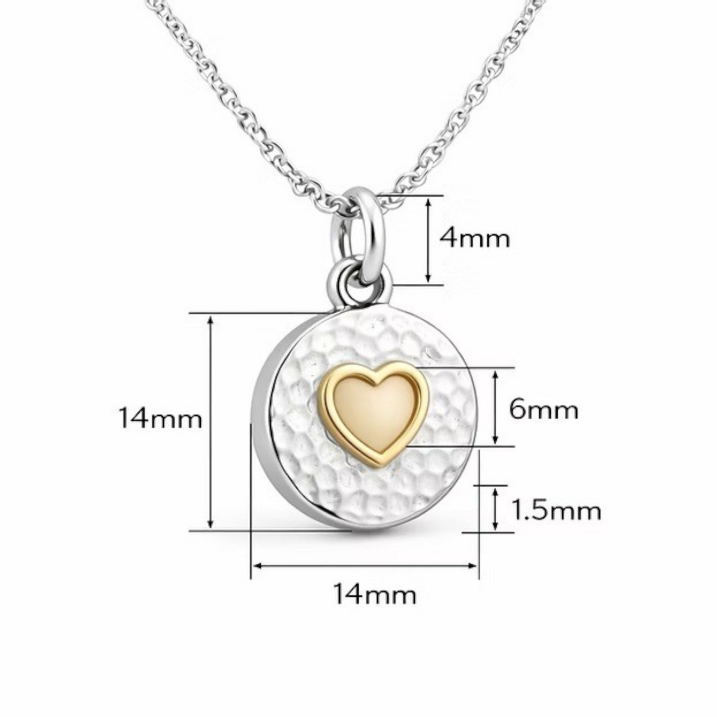 Hammered Mixed Metal Coin Heart - MADE TO ORDER