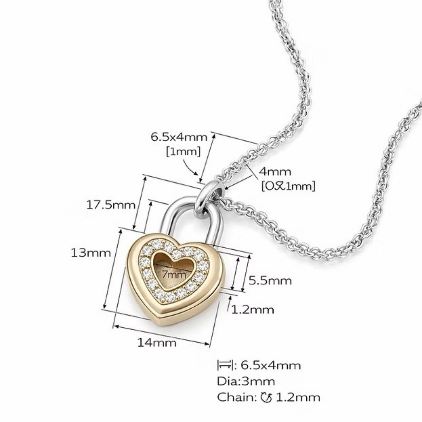 Gold Heart Mixed Metal Locket With CZ Stones - MADE TO ORDER