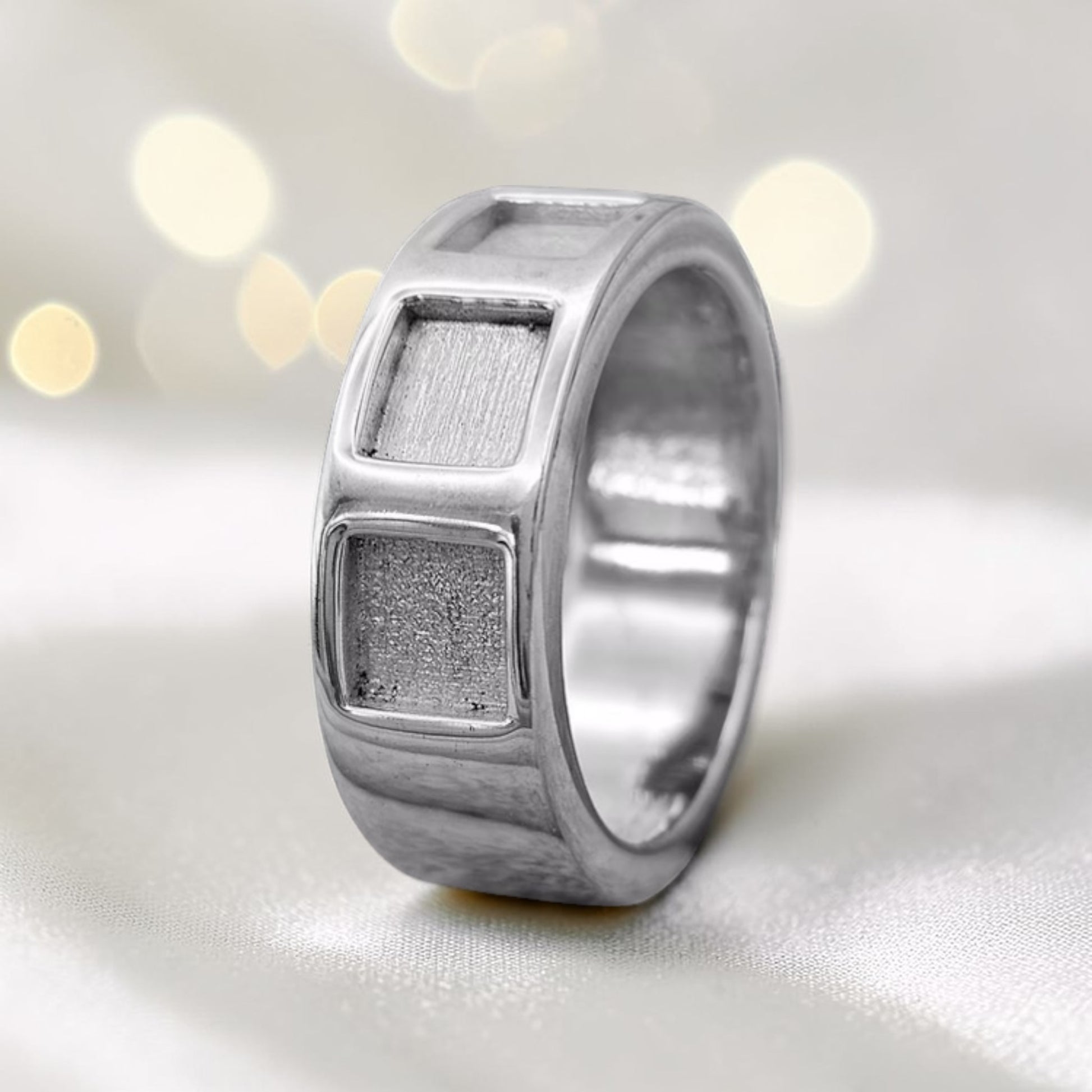 triple setting mens ashes memorial ring, uk
