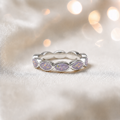 Keepsake Memorial Silver Amara Ashes Ring in Unicorn Purple - Handcrafted in the UK