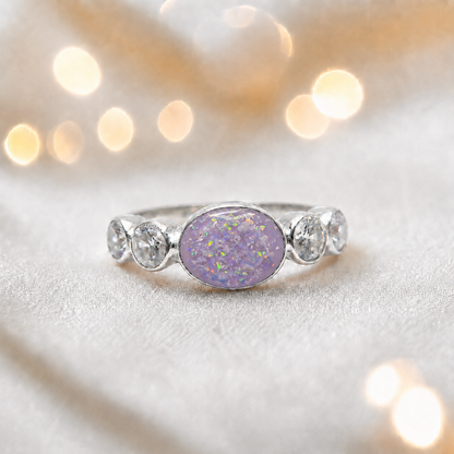 Keepsake Memorial Silver Arcadia Ashes Ring in Unicorn Purple - Handcrafted in the UK