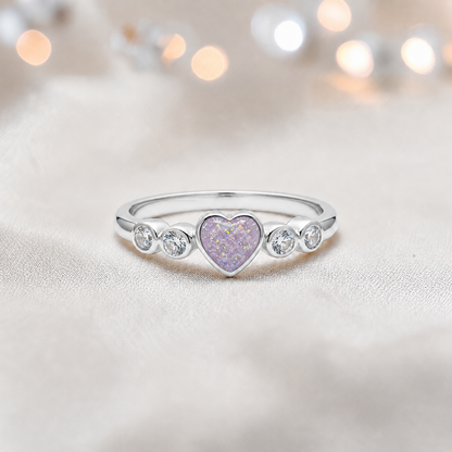 Keepsake Memorial Silver Auralia Ashes Ring in Unicorn Purple  - Handcrafted in the UK