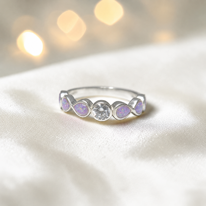 Keepsake Memorial Silver Celestina Ashes Ring in Unicorn Purple - Handcrafted in the UK