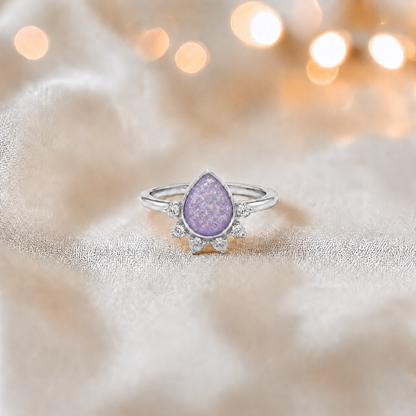 Keepsake Memorial Silver Eternelle Ashes Ring in Unicorn Purple  - Handcrafted in the UK