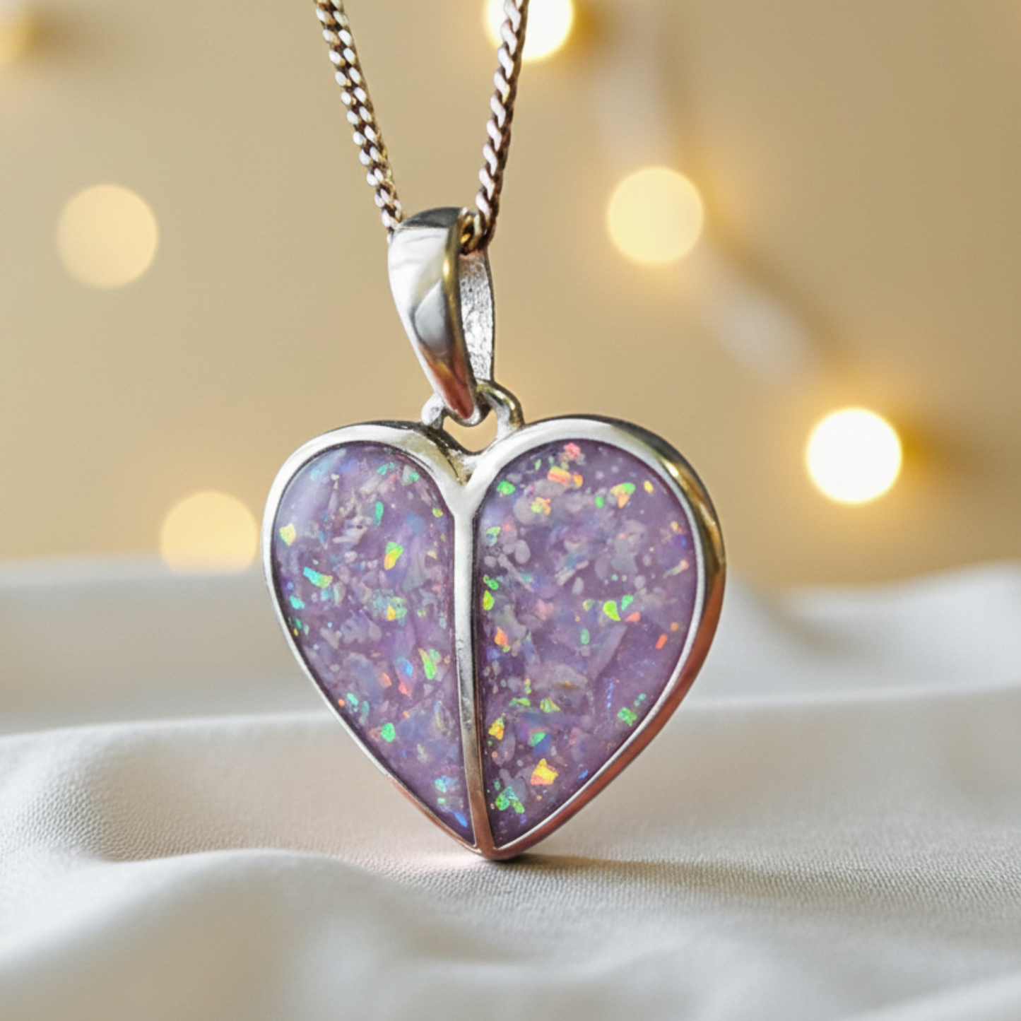 Unicorn Purple Split Heart Pendant