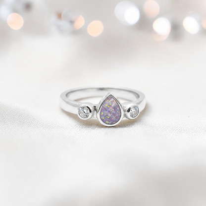 Keepsake Memorial Silver Cassiel Ashes Ring in unicorn purple - Handcrafted in the UK