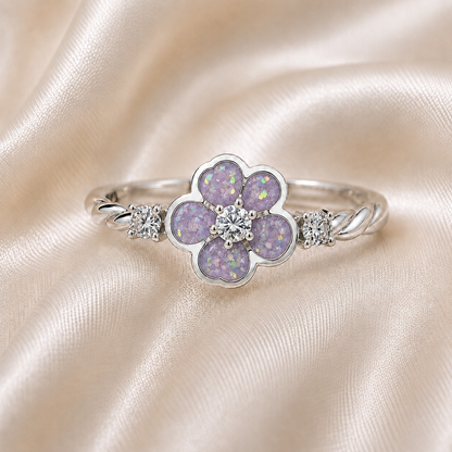 Unicorn purple Forget Me Not memorial ring in 925 sterling silver – Keepsake Memorial Jewellery