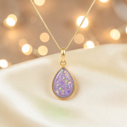 Unicorn Purple Golden Whisper 9ct gold pendant, handcrafted in Lancashire UK – by Keepsake Memorial Jewellery