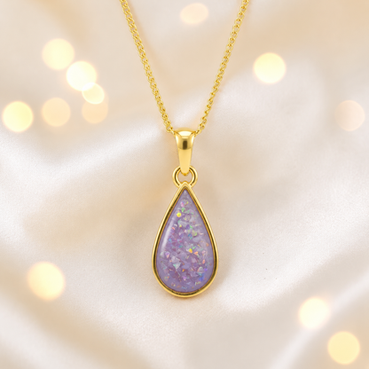 Unicorn Purple Golden Light 9ct gold pendant, handcrafted in Lancashire UK – by Keepsake Memorial Jewellery