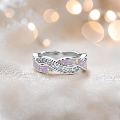 Keepsake Memorial silver Grace and ring, in unicorn purple, handcrafted in Lancashire, UK