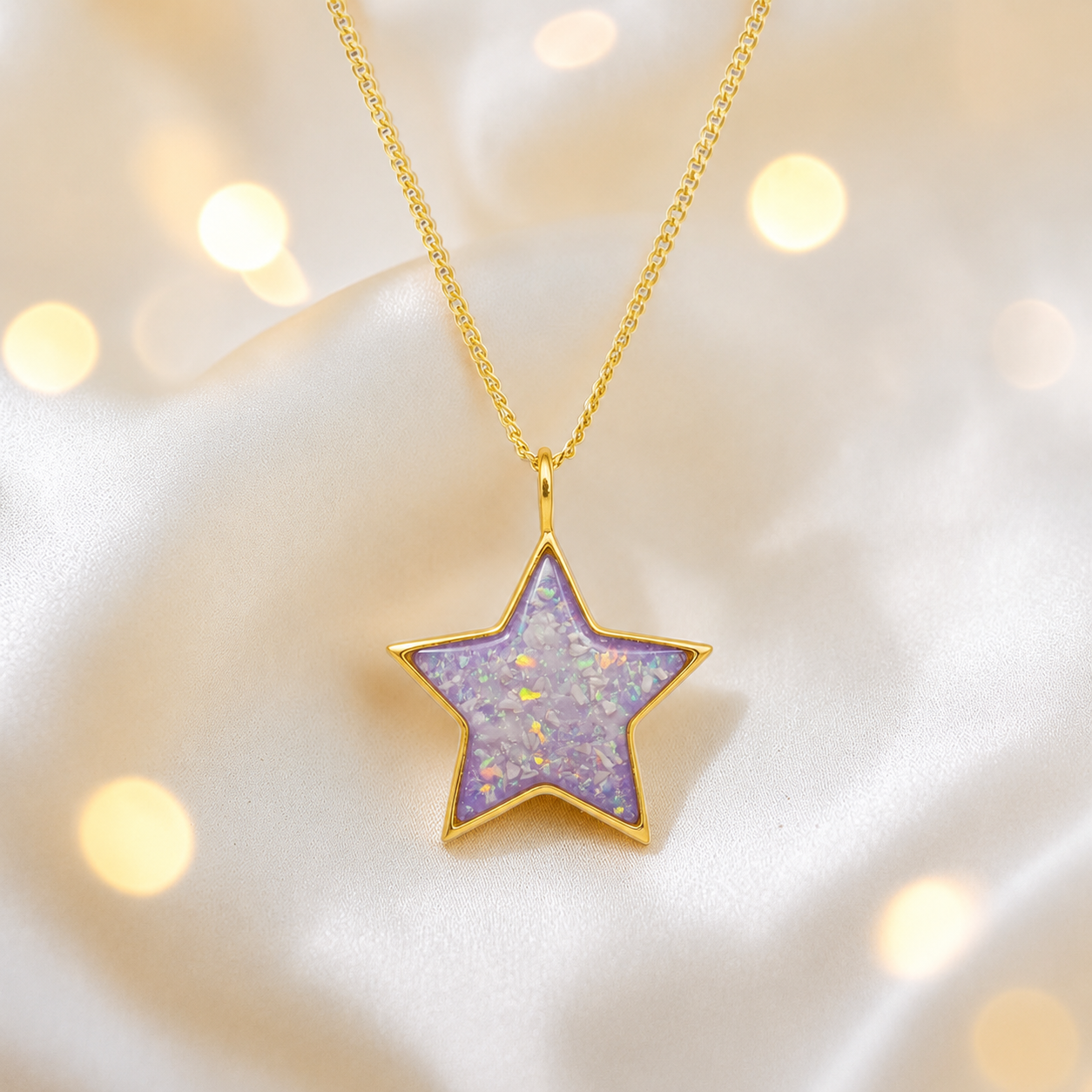 Unicorn Purple Merak Star 9ct gold pendant, handcrafted in Lancashire UK – by Keepsake Memorial Jewellery