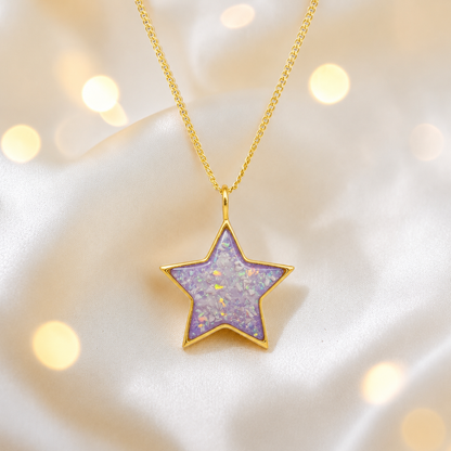 Unicorn Purple Merak Star 9ct gold pendant, handcrafted in Lancashire UK – by Keepsake Memorial Jewellery