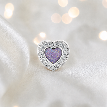 Unicorn purple sterling silver whispers of love  ashes memorial charm, handcrafted in Lancashire by keepsake memorial