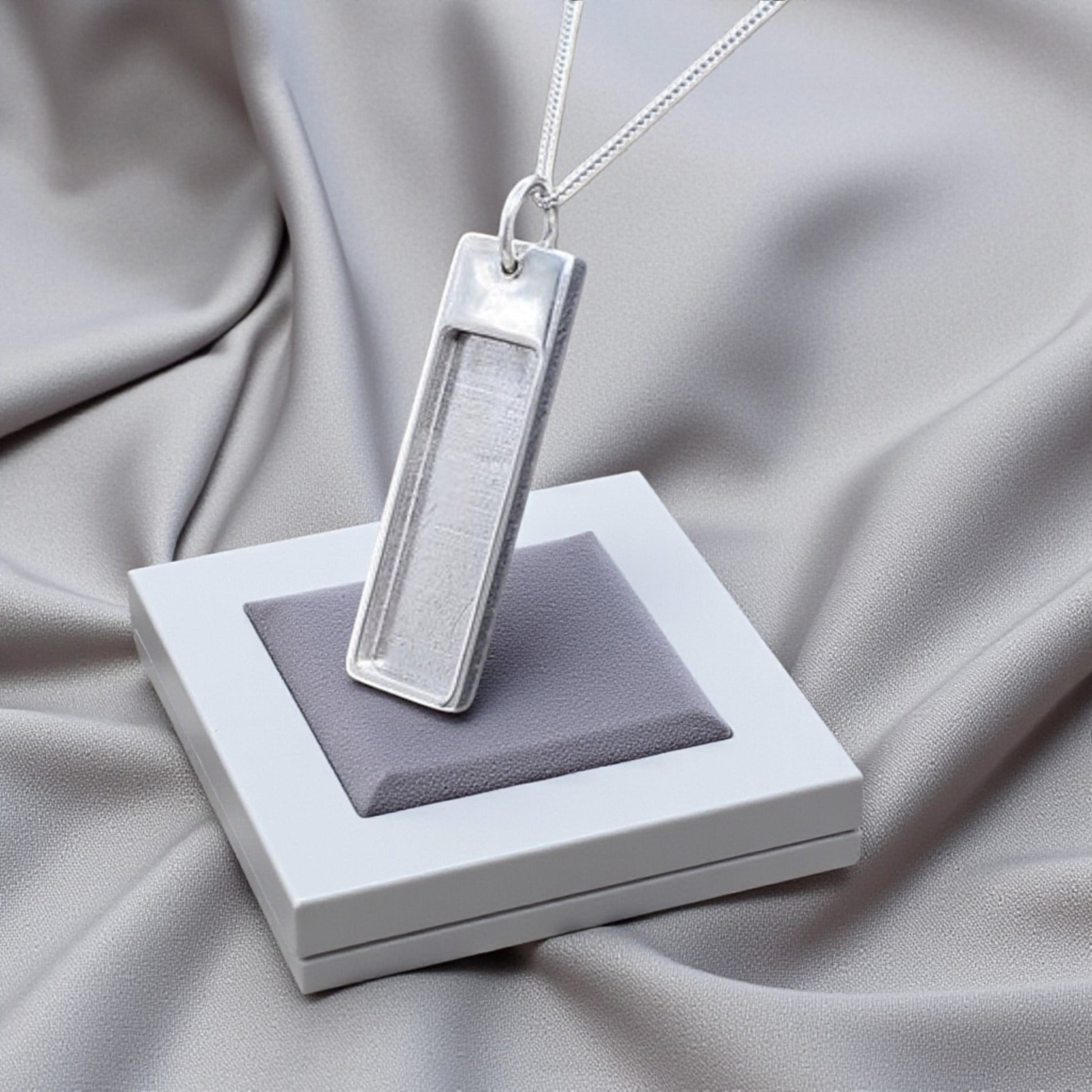 Silver mens ashes pendant, handmade Lancashire, UK