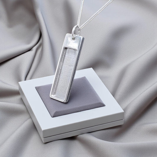 Silver mens ashes pendant, handmade Lancashire, UK
