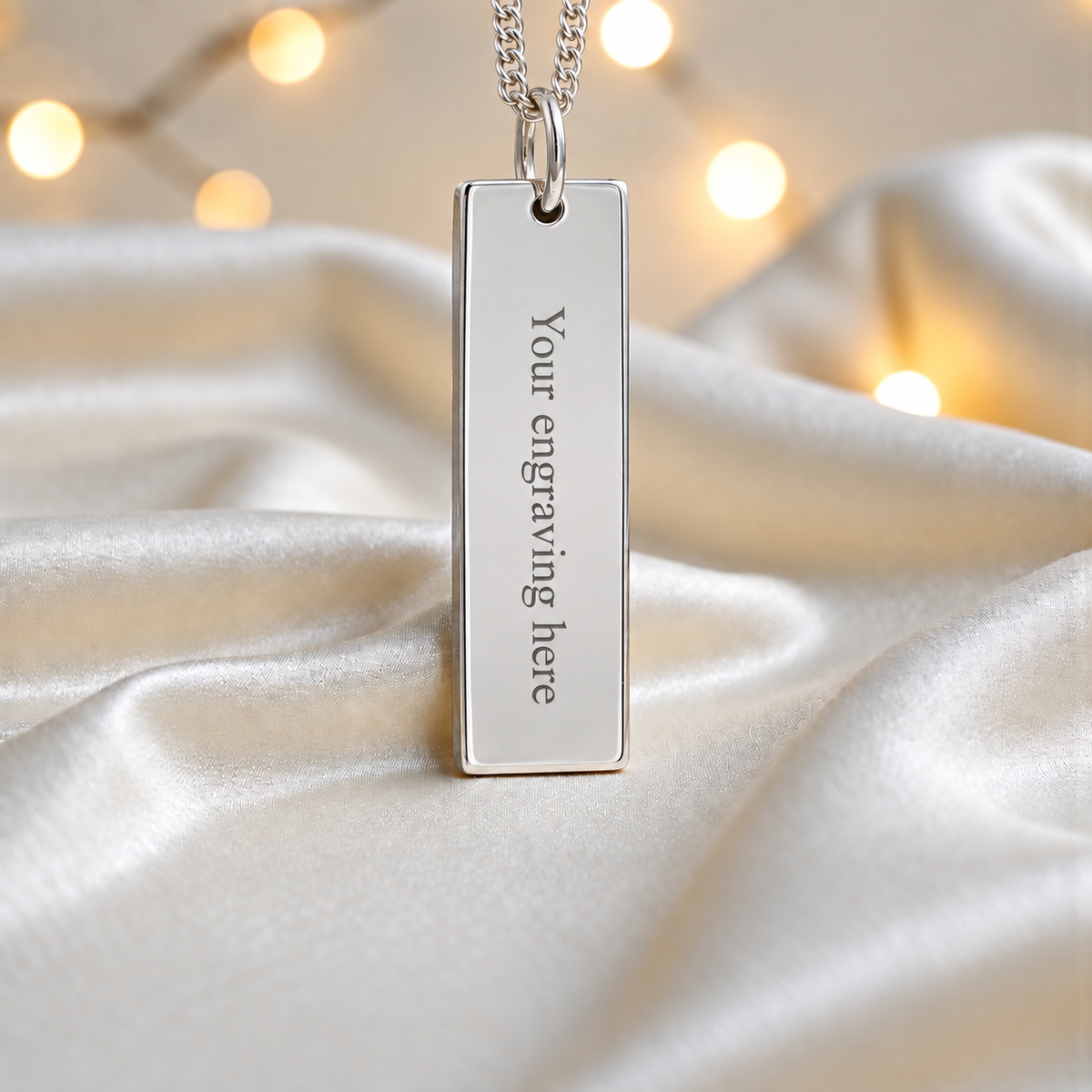 Engraved Valour men's sterling silver memorial pendant,  handcrafted in Lancashire UK by Keepsake Memorial Jewellery