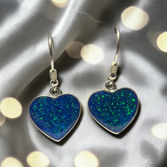 heart shaped memorial earrings, handcrafted in lancashire 