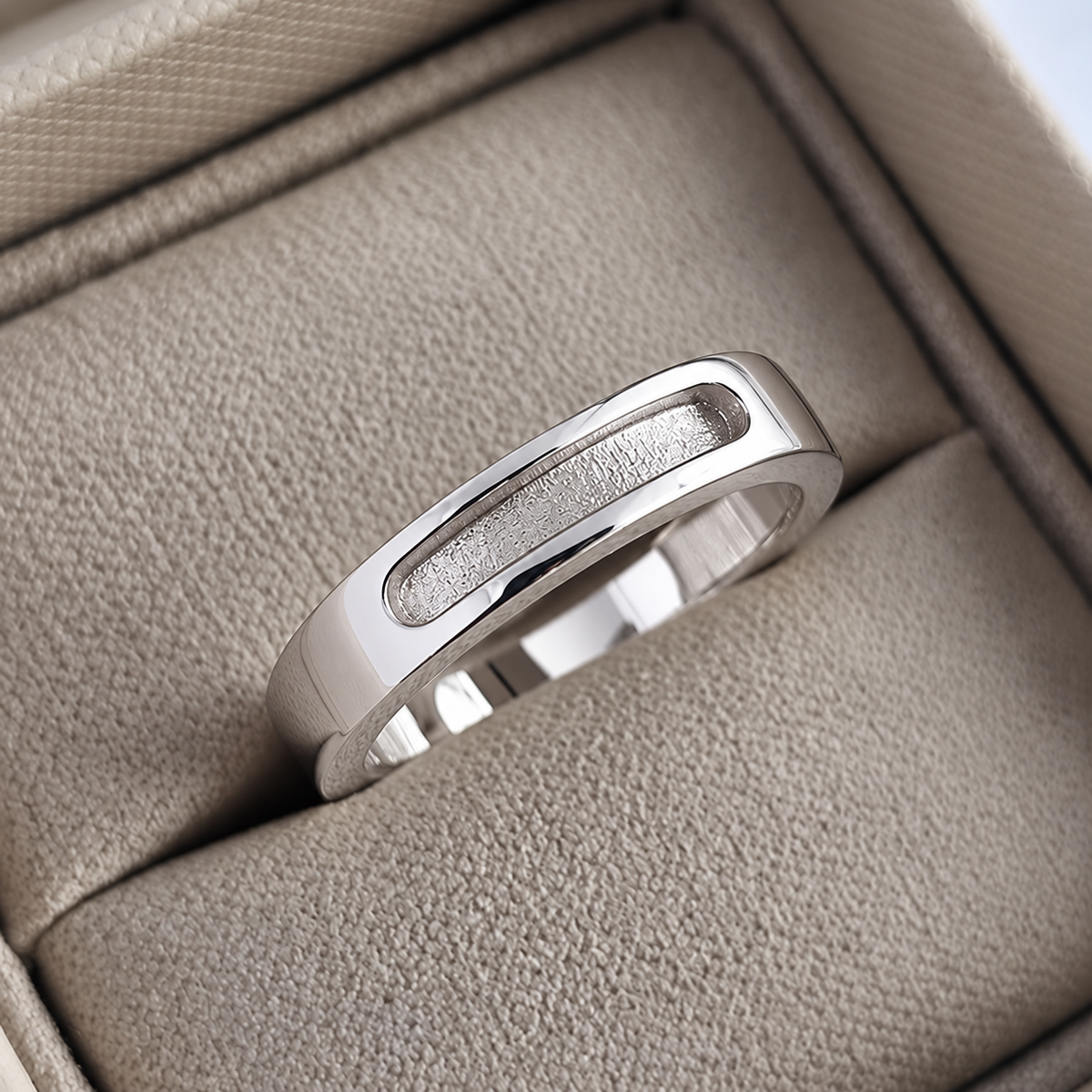 Keepsake Memorial 9ct White Gold 4mm Channel Band Ring
