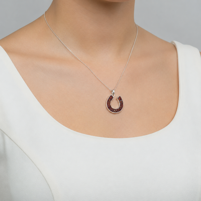 Midnight horseshoe ashes pendant, handcrafted in Lancashire UK - by Keepsake Memorial Jewellery