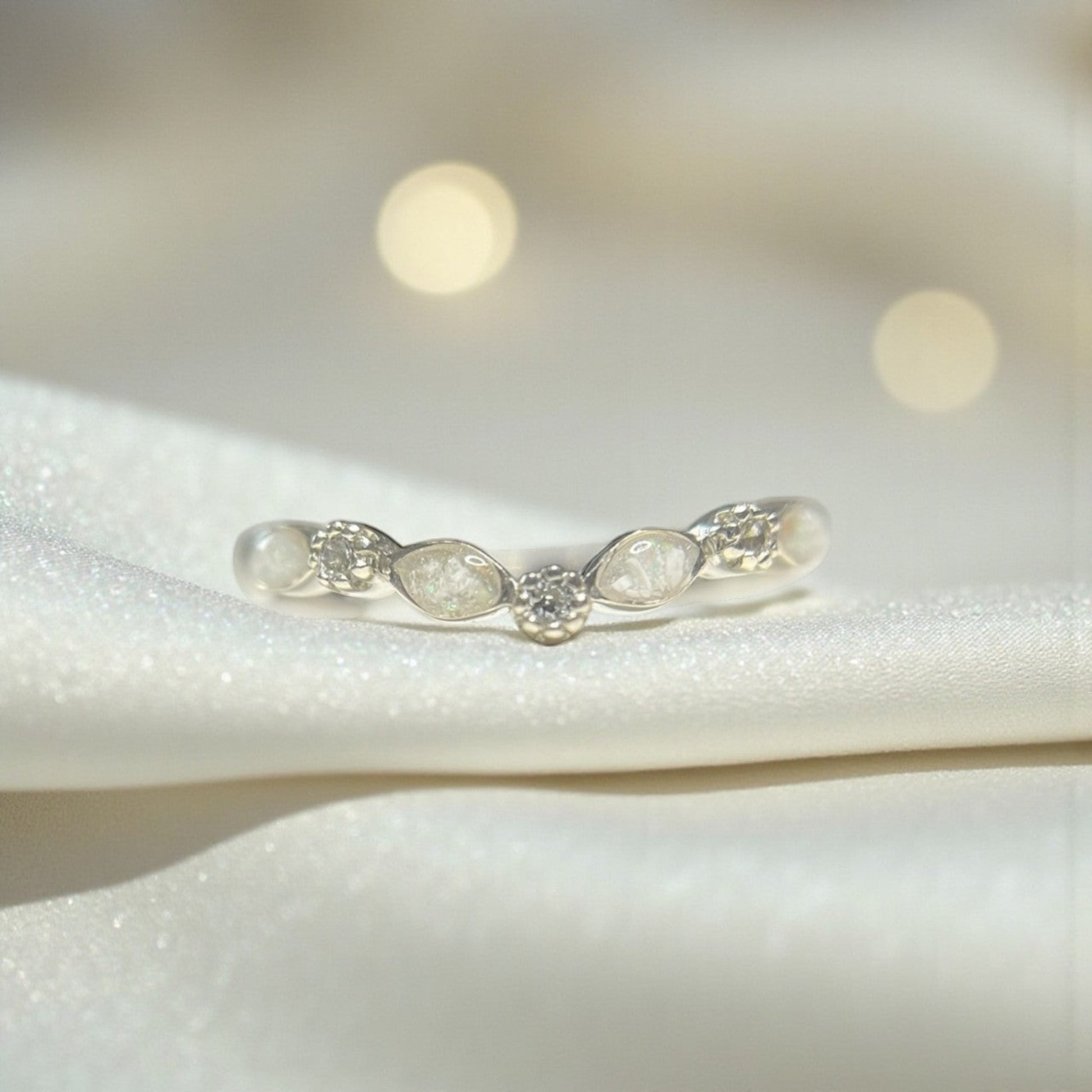 Zara Ring — silver wishbone keepsake memorial ring, handcrafted in the UK